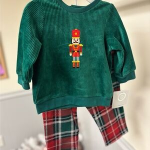🎄Little Me Green Corduroy Outfit